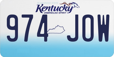 KY license plate 974JOW