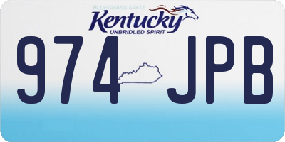 KY license plate 974JPB
