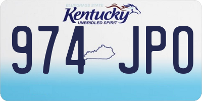 KY license plate 974JPO