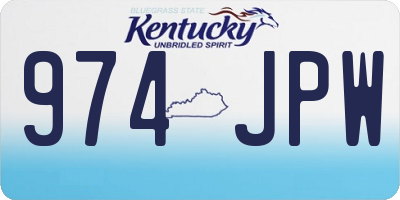 KY license plate 974JPW