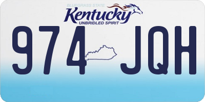KY license plate 974JQH