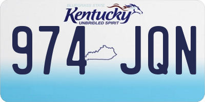 KY license plate 974JQN