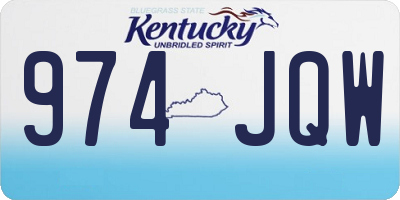 KY license plate 974JQW