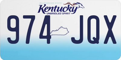 KY license plate 974JQX