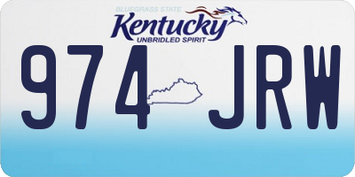 KY license plate 974JRW