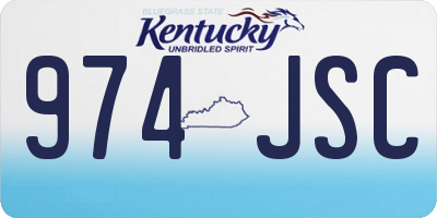 KY license plate 974JSC