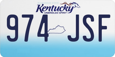 KY license plate 974JSF