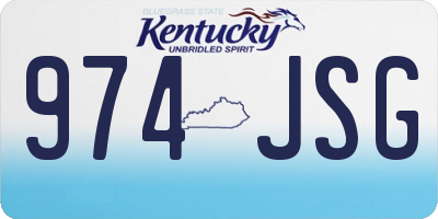KY license plate 974JSG