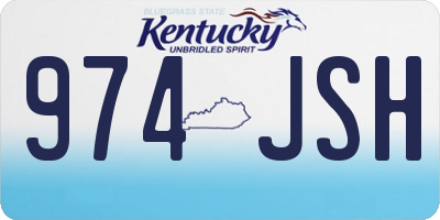 KY license plate 974JSH