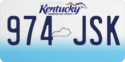 KY license plate 974JSK
