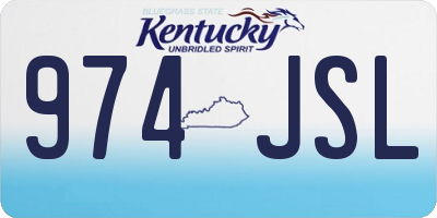 KY license plate 974JSL