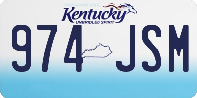 KY license plate 974JSM