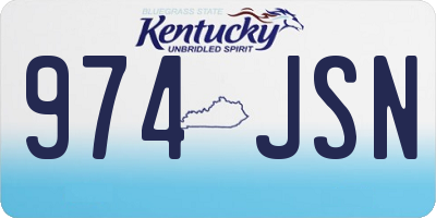 KY license plate 974JSN