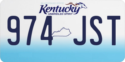 KY license plate 974JST