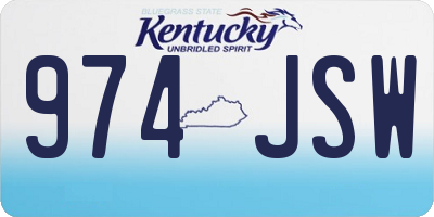 KY license plate 974JSW