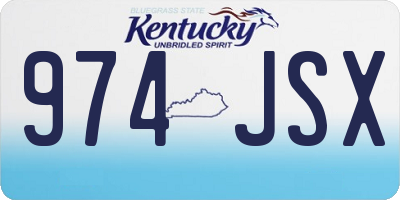 KY license plate 974JSX