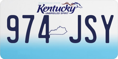 KY license plate 974JSY