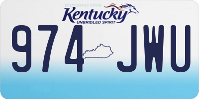 KY license plate 974JWU