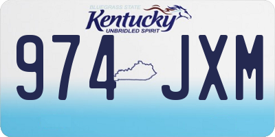 KY license plate 974JXM
