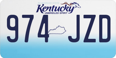KY license plate 974JZD