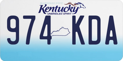 KY license plate 974KDA