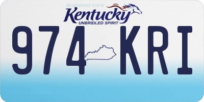 KY license plate 974KRI