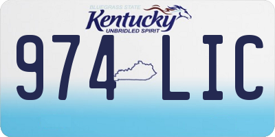 KY license plate 974LIC