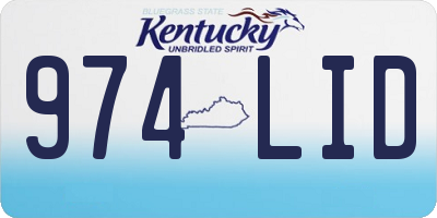 KY license plate 974LID