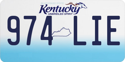 KY license plate 974LIE