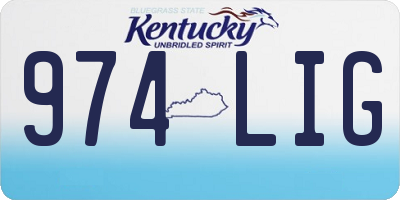 KY license plate 974LIG