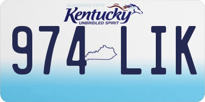 KY license plate 974LIK