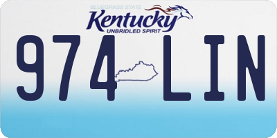 KY license plate 974LIN