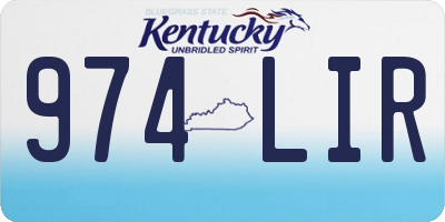 KY license plate 974LIR