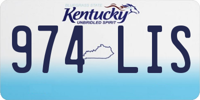KY license plate 974LIS