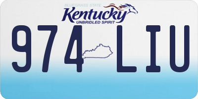 KY license plate 974LIU