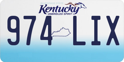 KY license plate 974LIX