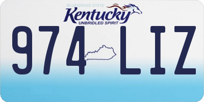 KY license plate 974LIZ