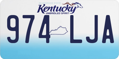 KY license plate 974LJA