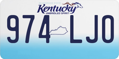 KY license plate 974LJO