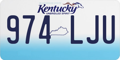 KY license plate 974LJU