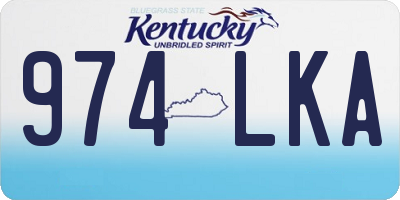 KY license plate 974LKA