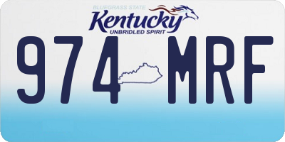 KY license plate 974MRF
