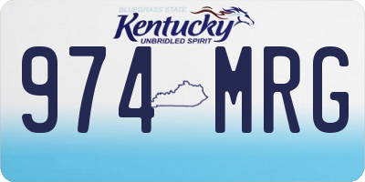 KY license plate 974MRG