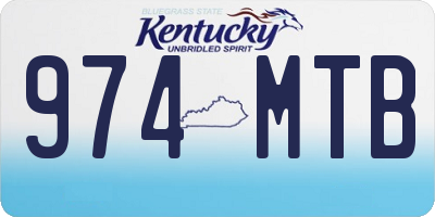 KY license plate 974MTB