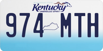 KY license plate 974MTH