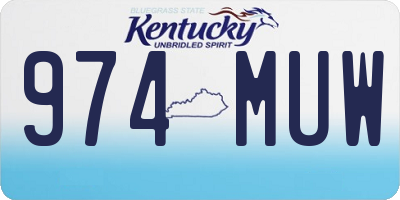 KY license plate 974MUW
