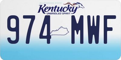 KY license plate 974MWF