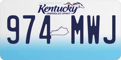 KY license plate 974MWJ