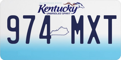 KY license plate 974MXT