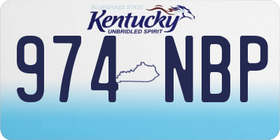 KY license plate 974NBP